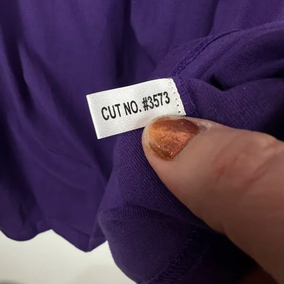 NWOT Ulla Popken Embroidered. Purple V-Neck Tunic Top 20/22 Boho Beach - Picture 7 of 8